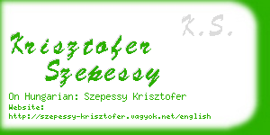 krisztofer szepessy business card